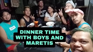 DINNER TIME WITH BOYS AND MARETIS GINA HAHA|SININGANG NA PORK FOR DINNER