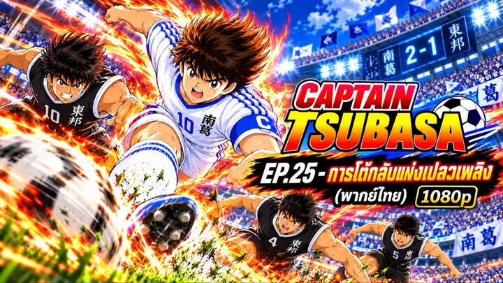 CAPTAIN TSUBASA EP.25 - การโต้กลับแห่งเปลวเพลิง (พากย์ไทย) 1080p