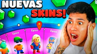 CONSIGUIENDO TODAS LAS NUEVAS SKINS de STUMBLE GUYS 😱 *GASTÉ MUCHAS FICHAS Y GEMAS*