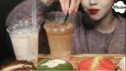 Đồ uống lạnh và donut kem ngọt phần 2 #mukbang