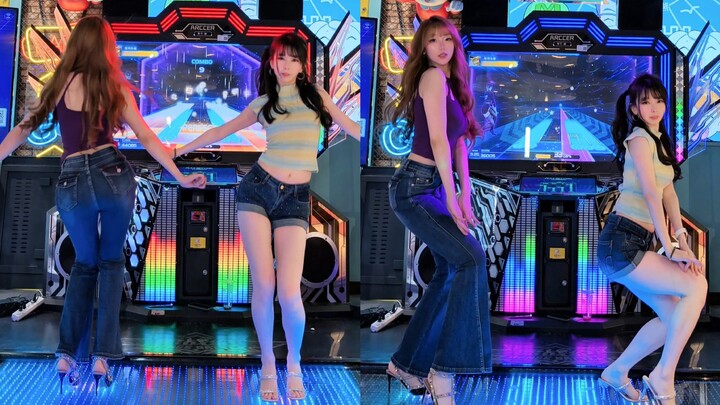 AOA คู่ดูโอ้ในชุดสั้นเต้นรำบนเครื่องเต้นอย่างเข้าขากันสุดๆ~