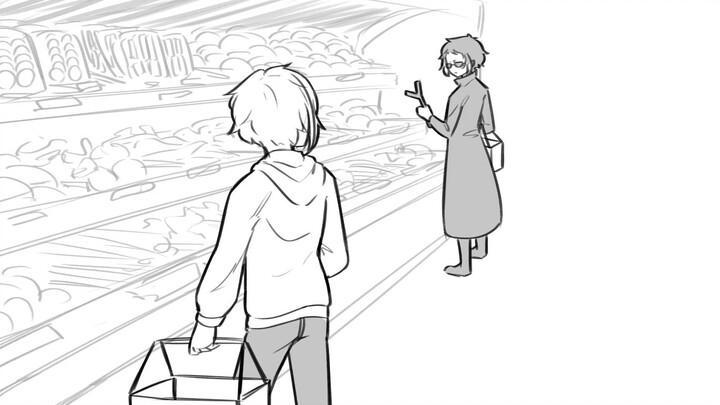 เมื่อนากาจิมะและอาคุตะคาวะพบกันที่ร้าน...