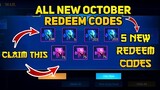 NEW 5 REDEEM CODES IN MOBILE LEGENDS | THIS OCTOBER 2020 | REDEEM NOW (WITH PROOF) || MLBB