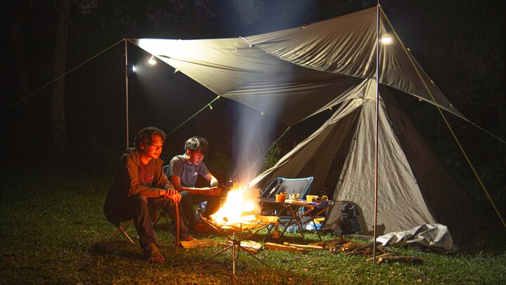 Just Two Friends Camping: Good Vibes, Cold Nights, and Hot Coffee.