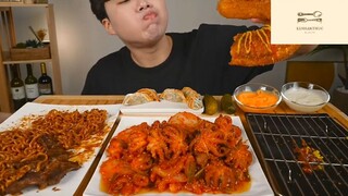 Mukbang mì và hải sản p3 #anngon