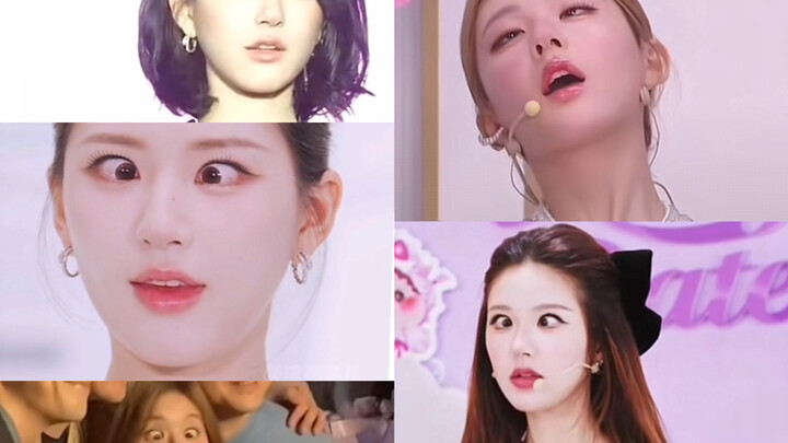 This sister is totally into crossed eyes…