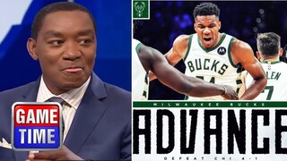 NBA GameTime reacts to Giannis drops 33 Pts to lead the Bucks into the 2nd Round of the NBA Playoffs