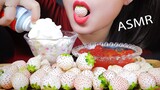 ASMR SNOW STAWBERRY WITH WHIPPED CREAM , JAPANESE JELLY BALL  EATING SOUND LINH ASMR 먹방