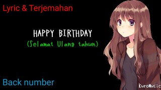 Lyrics & Terjemahan - Happy Birthday - Back Number