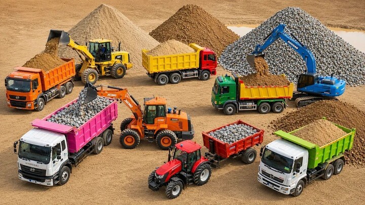 Mahindra DumpTruck BharatBenz Tipper Truck  loading Sand Pulling JCB 3DX Crane HMT Tractor ?