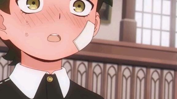 Anya is crying while Damian is blushing