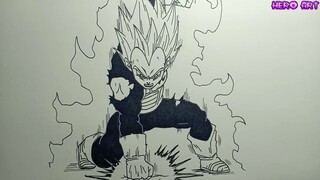 How To Draw VEGETA Dragon ball Cách vẽ Cadic Đơn Giản Đường Nét