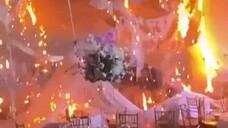 This wedding reception is fire