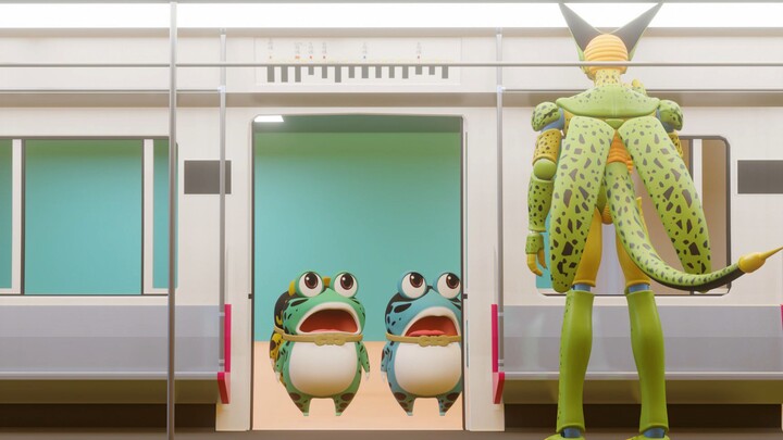 Ride the subway frog (funny daily routine of frogs)