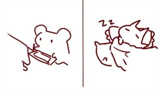Hamster menggambar tupai sedang tidur
