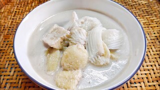 กล้วยบวชชีกะทิมะพร้าวอ่อน ขนมหวานบ้านๆ ทำง่ายอร่อย สไตล์ | ครัวบ้านๆ Channel