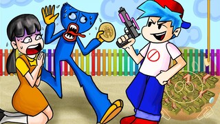 Squid Game FNF VS Huggy Wuggy | In Poppy Playtime Game - Friday Night Funkin' Animation | Buzz Gems