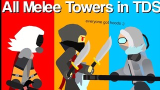 All Melee Towers in TDS - Tower Defense Simulator