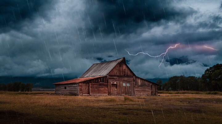 Heavy Intense thunderstorm captured in free video