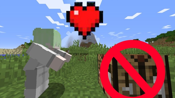 Menyelesaikan Minecraft dalam mode ekstrem hanya dengan satu hati dan tanpa menggunakan meja kerja