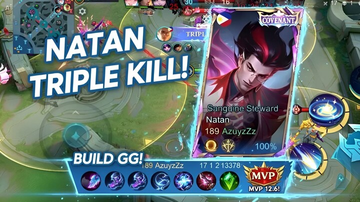 Natan Triple Kill! 💥 Build GG, 17/1/2 & MVP — Damage Gila, Lawan Nyerah Sebelum Match Dimulai! 🏆