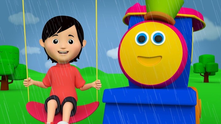 Боб Поезд Дождь Дождь Уходи | детский стишок | 3D Rhymes For Kids | Bob Train Rain Rain Go Away