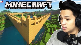 Nag Build Ako Ng "THE GREAT WALL" sa Minecraft | Filipino Survival Let`s Play