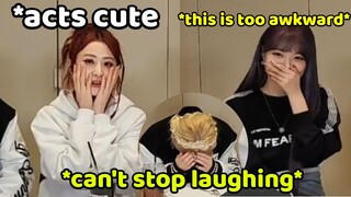 Yunjin does aegyo and everyone laughs. | le sserafim weverse live eng sub