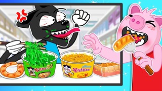 Mukbang 짜장면 떡볶이 편의점 먹방 Desserts (Color Noodles, Cake)| ASMR MUKBANG KOREAN FOOD| 먹방 AniToons