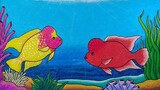 Menggambar ikan louhan || Cara menggambar dan mewarnai ikan