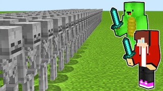 1000 SKELETONS vs JJ and Mikey (Maizen Minecraft Battle)