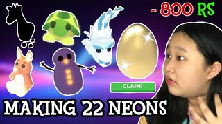 MAKING 22 NEON PETS IN ADOPT ME + GETTING THE GOLDEN EGG (Roblox tagalog)