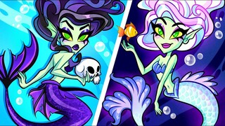 Dia Cewek NGAMBEKAN! Dia Cewek MANIS! || Mermaid Baik vs Mermaid Jahat oleh Klub-Zee