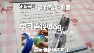 学习声控vlog 钢笔写字+刷题 助眠/学习动力 无音乐