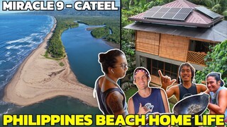 PHILIPPINES BEACH HOME in MINDANAO - Living With Filipinos In Cateel (Coconut Cleaning)