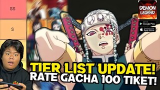 Tes Rate Gacha 100 Tiket Apakah Ramah? Dan Tier List Terupdate Buat Game Demon Slayer Terbaru DEMON