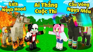 MỀU SỞ HỮU CHÚ NGỰA THIÊN THẦN ĐẤU VỚI CON NGỰA ÁC QUỶ CỦA REDHOOD TRONG MCPE*REDHOOD THI ĐUA NGỰA