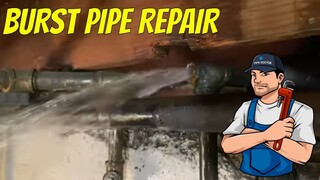Burst Brass Water Pipe Floods Basement - Step by Step Repair using Viega ProPress