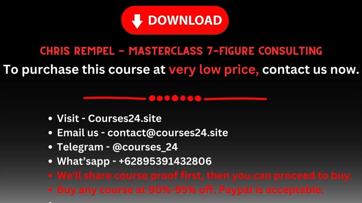 Chris Rempel - Masterclass 7-Figure Consulting
