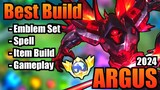 ARGUS BEST BUILD 2024 | TOP 1 GLOBAL ARGUS BUILD | ARGUS - MOBILE LEGENDS | MLBB