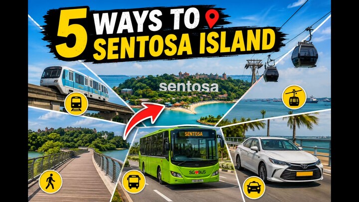 🇸🇬 5 Ways to Reach Sentosa Island! 🚝🚡 Which Is Best? #Singapore #Sentosa #Travel