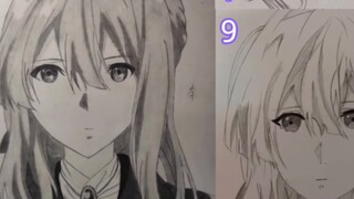 การวาดรูปของไวโอเล็ตนั้นดูแปลกๆ นิดหน่อย