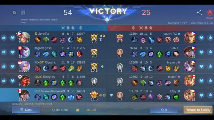 mlbb gameplay showcase match playz