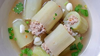 ต้มจืดแตงกวายัดไส้หมูสับ เมนูง่ายๆ ไม่อ้วน stuffed cucumber soup recipe - Mai's Kitchen