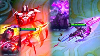 Moskov | Doom Incarnate Abyss Skin VS Twilight Dragon Epic Skin | MLBB Comparison