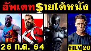 อัพเดทรายได้หนัง Snake Eyes - Black Widow - F9 - Space Jam - Cruella - ร่างทรง อื่นๆ ณ 26 ก.ค..64