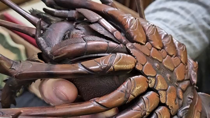 Meiji-period free-standing spiny lobster figurine