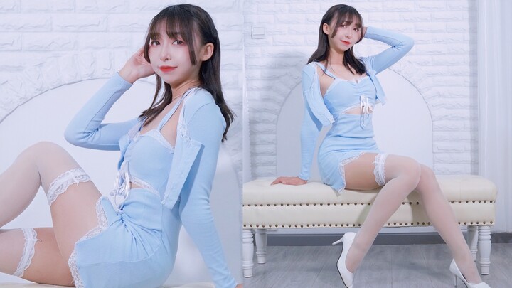 【Eyebag】No one can refuse the blue uniform♥ Just gaining weight