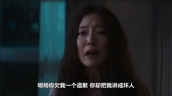 The female lead, furious, immediately switches to her native language.