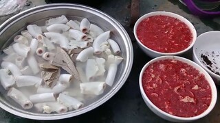 Lòng lợn tiết canh. Nửa năm nay mới được bộ lòng non dầy đẹp